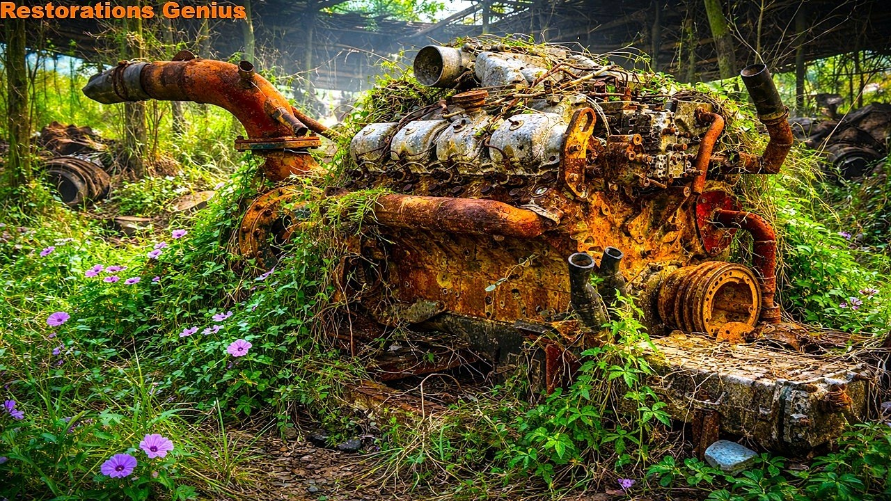 🔥Restoration of a Forgotten Nissan V8 Marine Engine – Reviving a Rusted Ocean Giant Covered in Moss