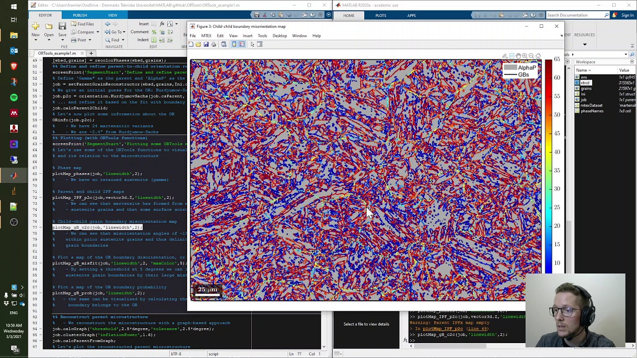 ORTools - Example 1 - Parent Grain Reconstruction in Steel
