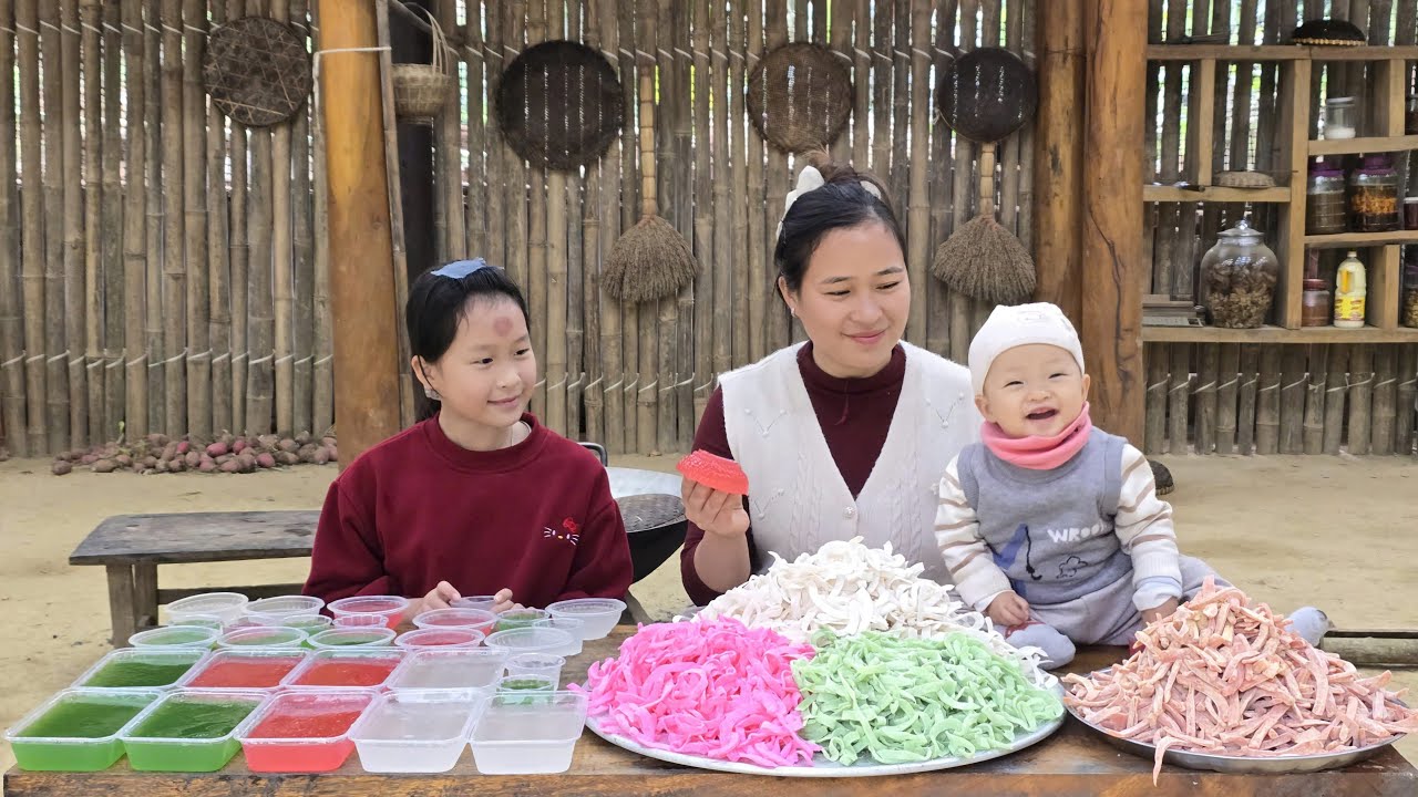 LIFE ON THE FARM: Chewy Fruit Jelly Recipe - Homemade 3-color Coconut Gummy Candies To Sell.