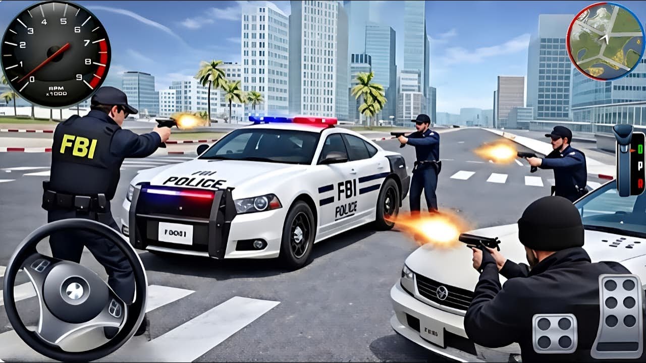 Police Car Chase Simulator 3D Game - Real Cop Cars Driving Simulator 2025 - Android GamePlay