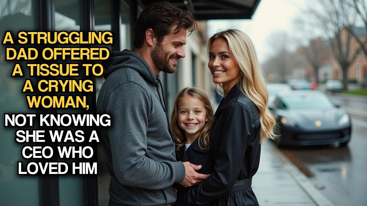 A Struggling Dad Offered A Tissue To A Crying Woman, Not Knowing She Was A CEO Who Loved Him