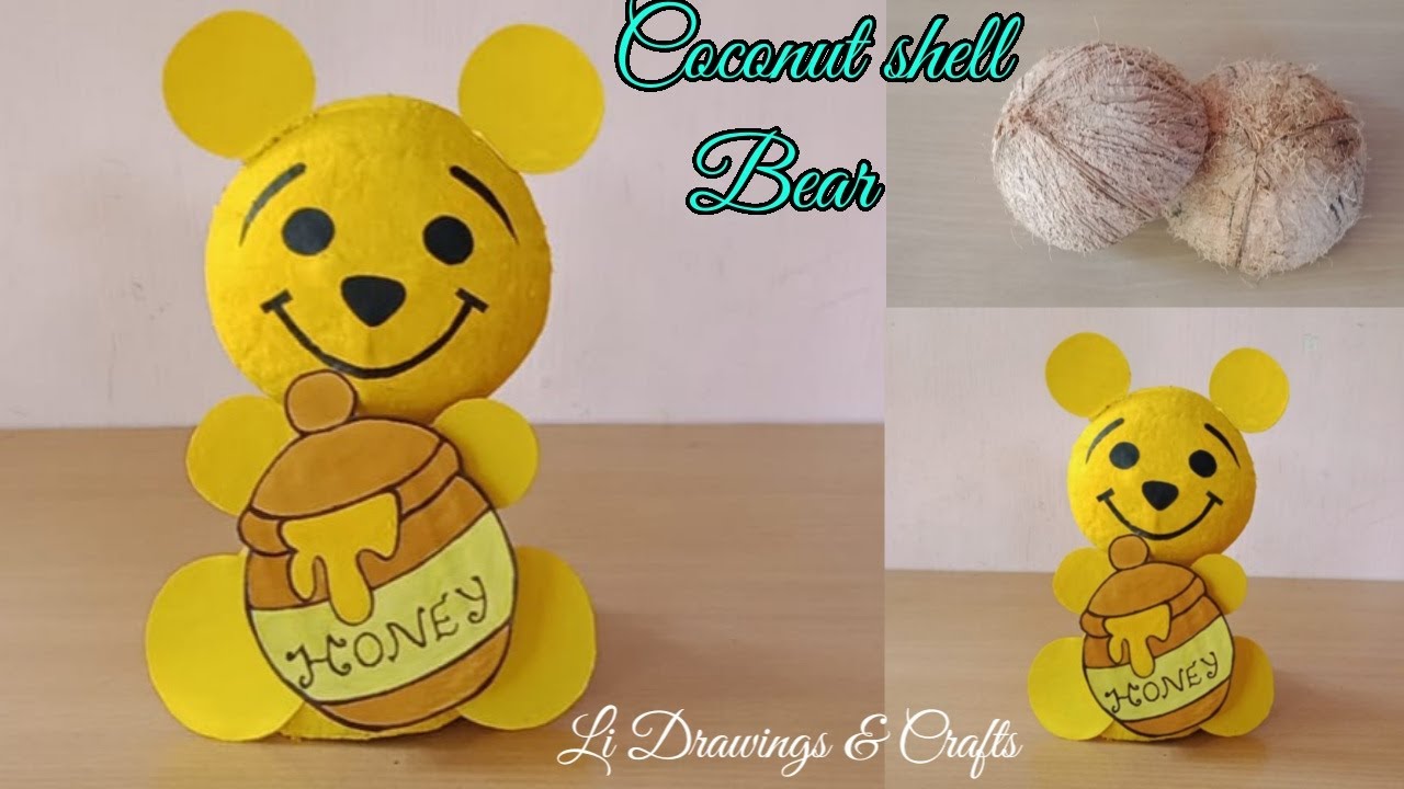 Coconut Shell Craft Ideas\Diy Coconut shell Bear\Coconut Shell Doll Making\Coconut Shell Crafts.