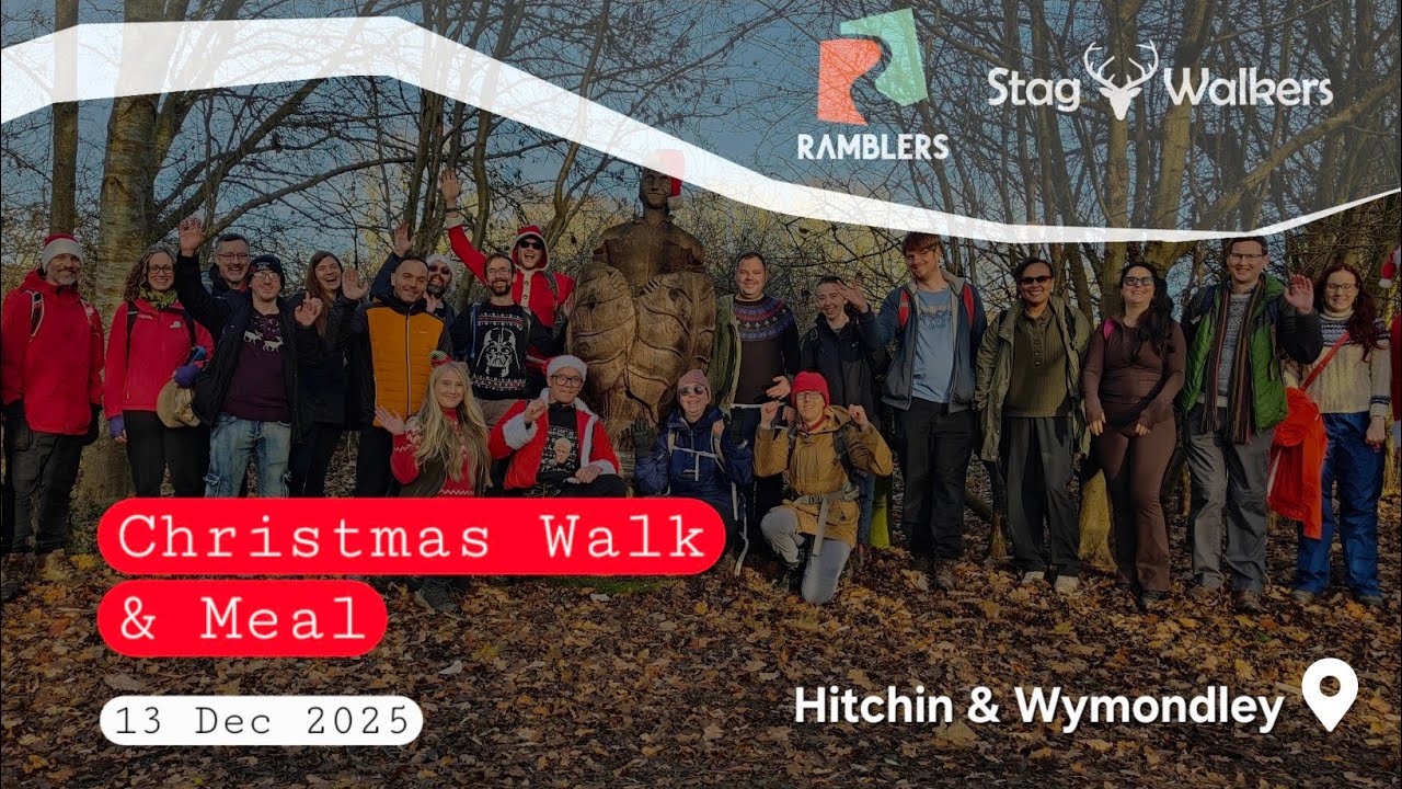 Stag Walkers Festive Fun! 🎄 6.5 Mile Santa Walk & Secret Santa Christmas Meal in Hitchin