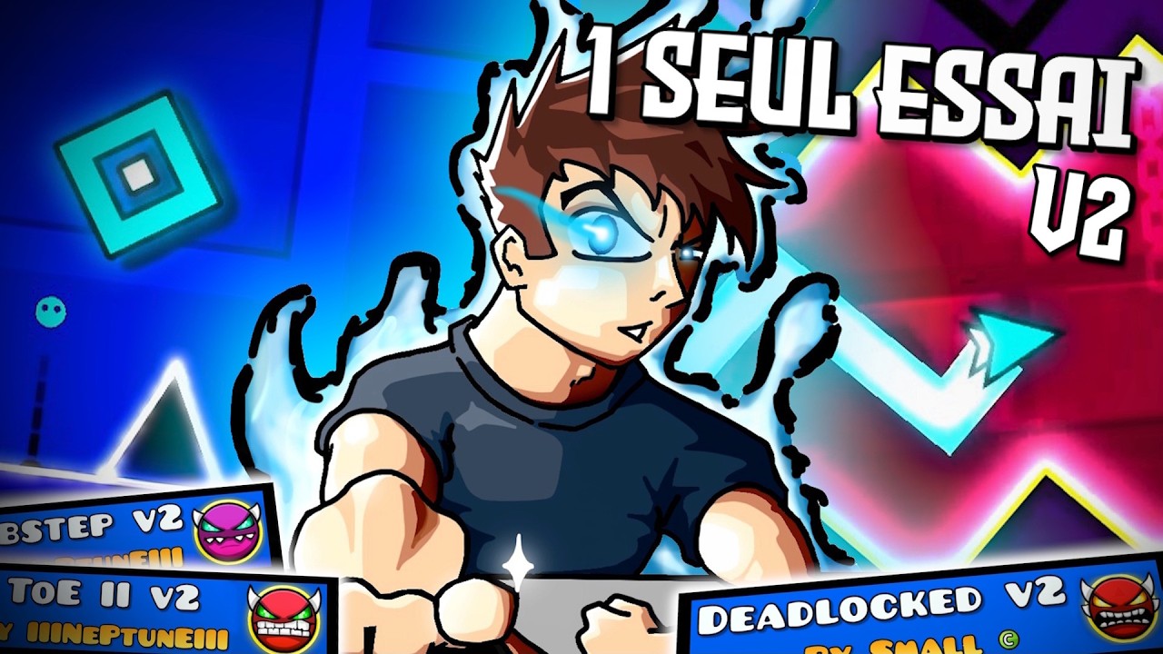 un SEUL essai pour TOUS les NIVEAUX de GEOMETRY DASH (V2)