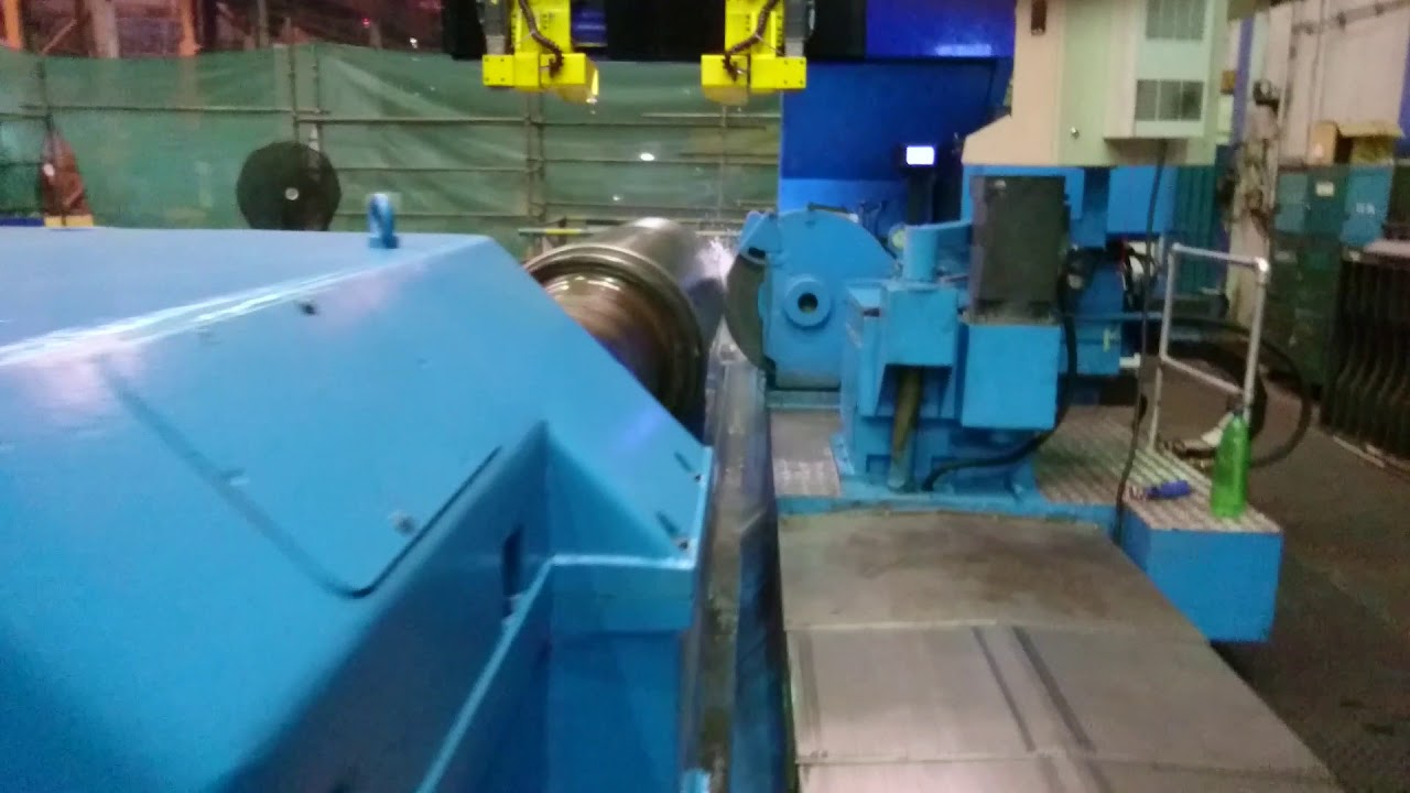 Upgraded Roll Grinder in operation