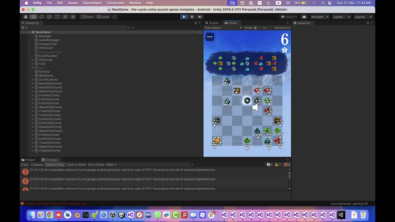 the cycle puzzle unity source code