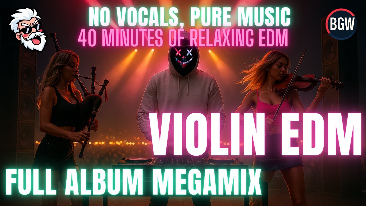Violin EDM Chill Dance Mix – 40 Minute Full Album Megamix (No Vocals)  | BGW