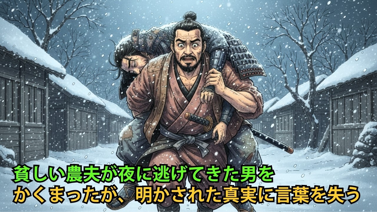 貧しい農夫が夜に逃げてきた男をかくまったが、明かされた真実に言葉を失う| 野談 | 伝説 | 昔話 | 説話 | 民話