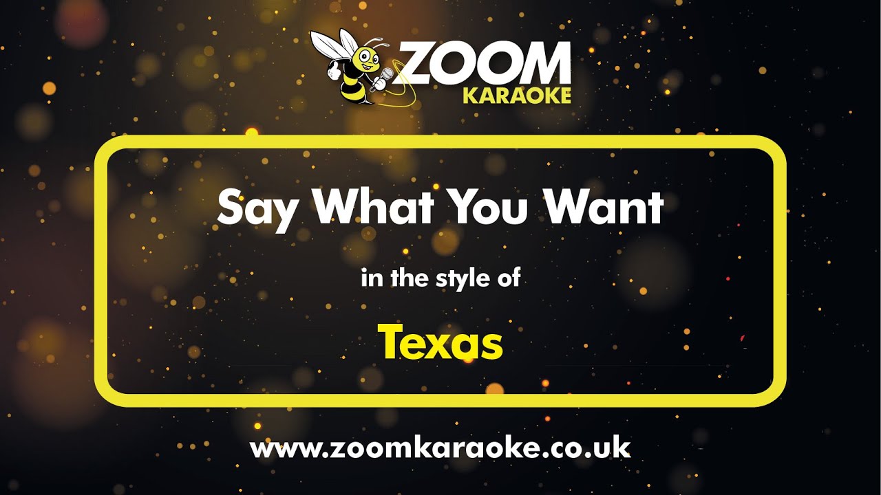 Texas - Say What You Want - Karaoke Version from Zoom Karaoke