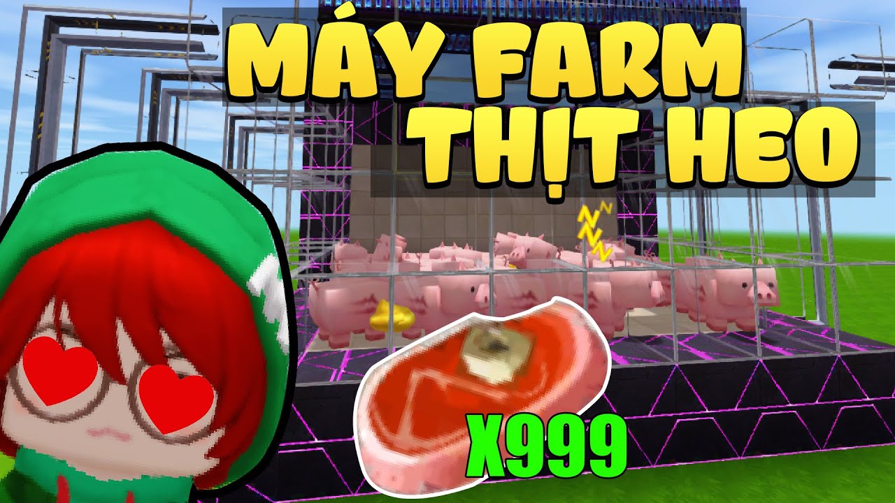 Cách làm máy farm thịt heo siêu dễ trong sinh tồn Mini World