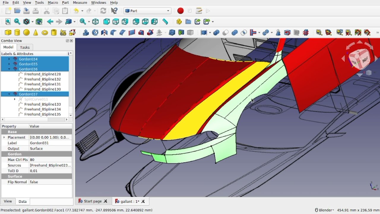 [Freecad] Car modelling - Fender and Front Bumper Part 9