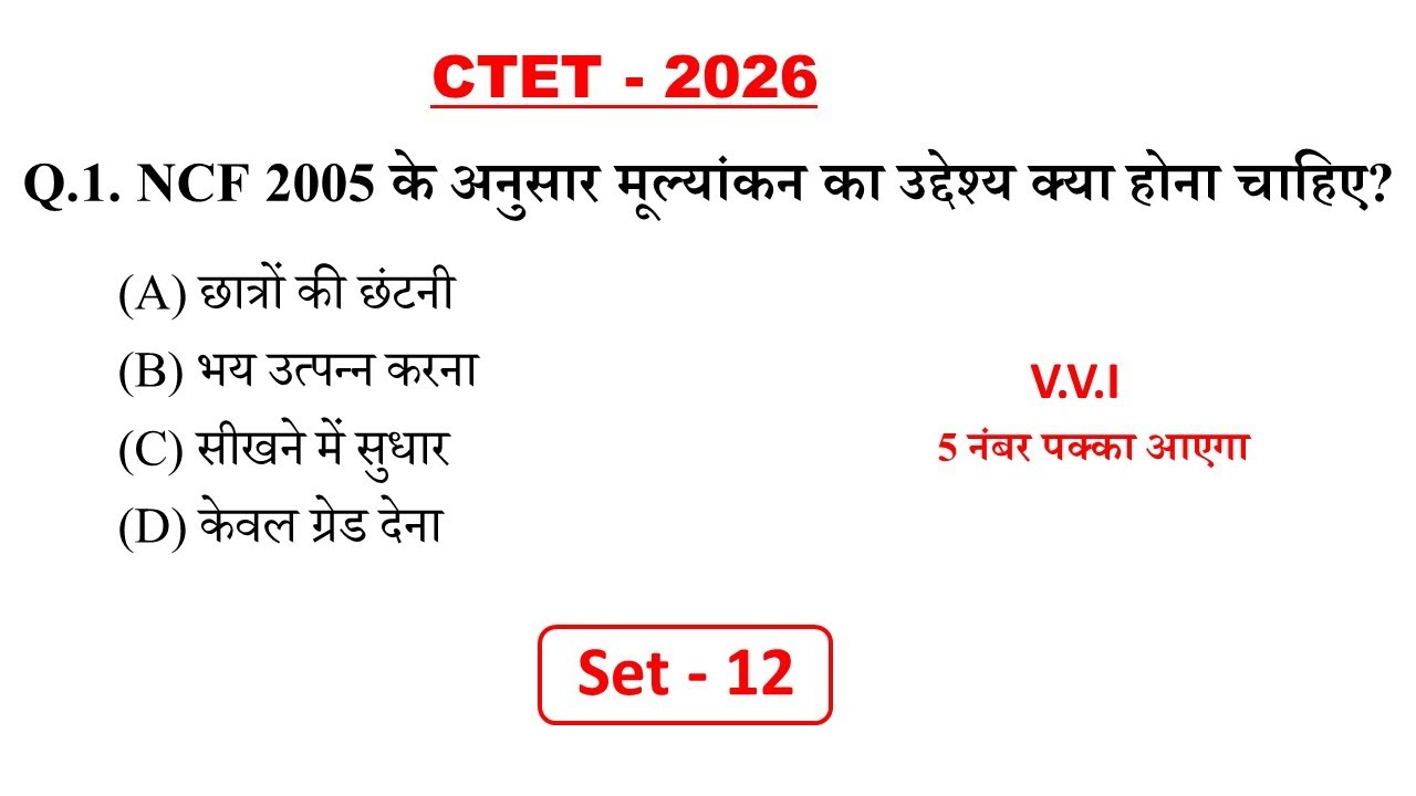 CTET 2026 Important Questions cdp