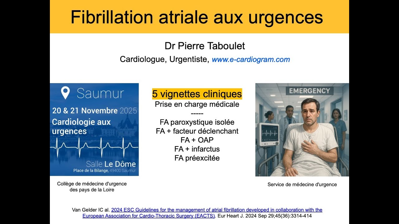 La fibrillation atriale aux urgences. Ralentir ou cardioverser ? 5 cas cliniques.