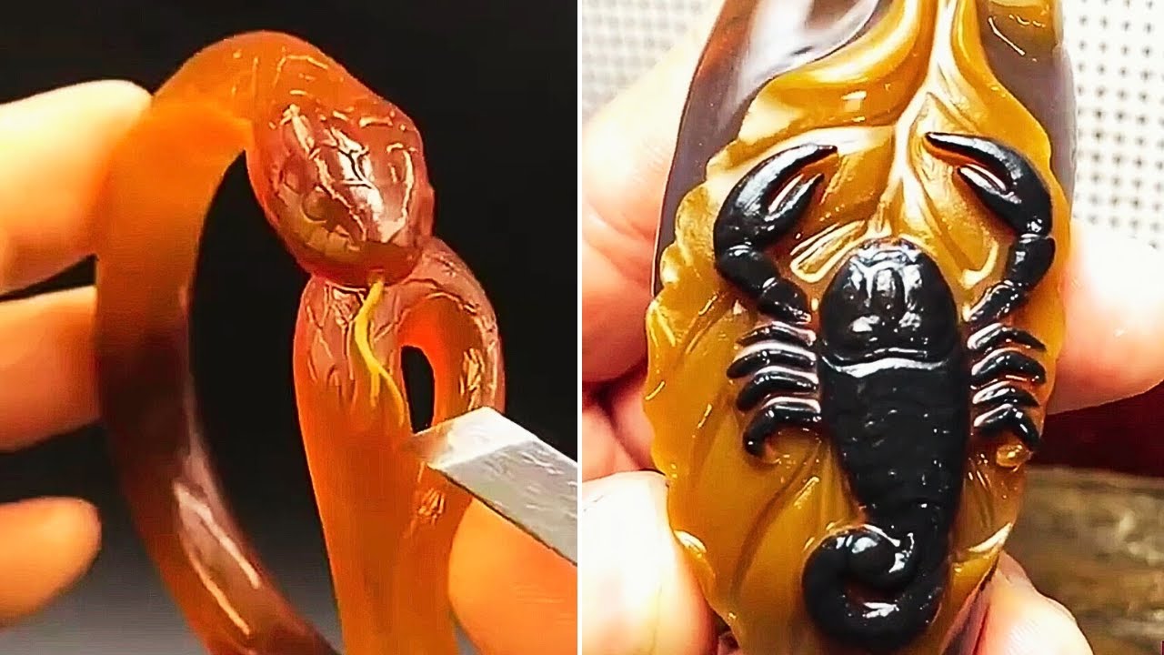 AMAZING GEMSTONE SCULPTURES ART - JADE | AGATE | AMBER p49