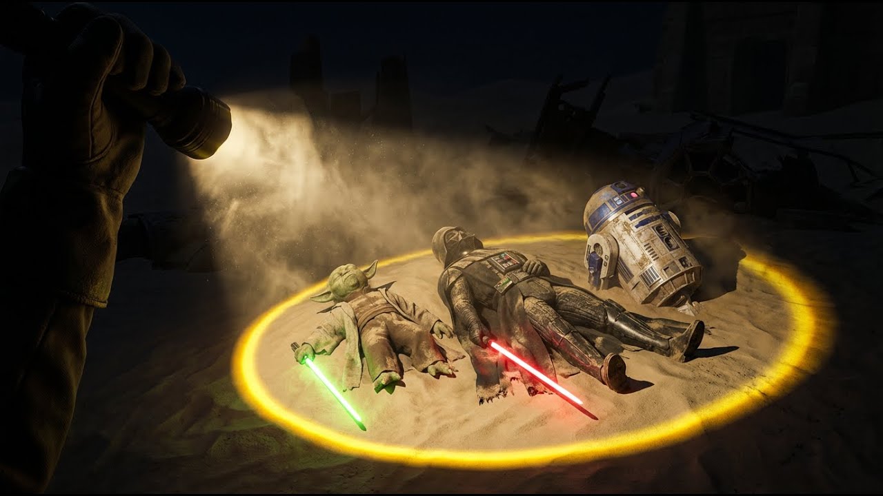 I FOUND the heroes of the STAR WARS at the crash site of the flying ship.