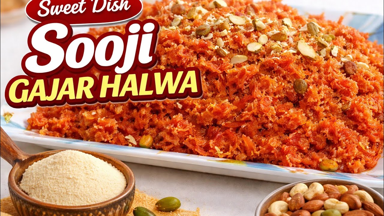 Sweet Dish Sooji  Gajar Halwa @AjkaKitchen @mamjadalvi15 @YouTube 