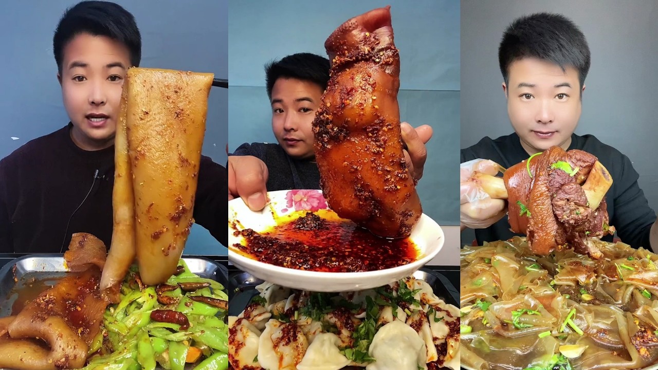 ASMR MUKBANG | SPICY BRAISED PORK BELLY |  EATING SHOW | EATING SHOW | Eat Beef Ribs #food #332