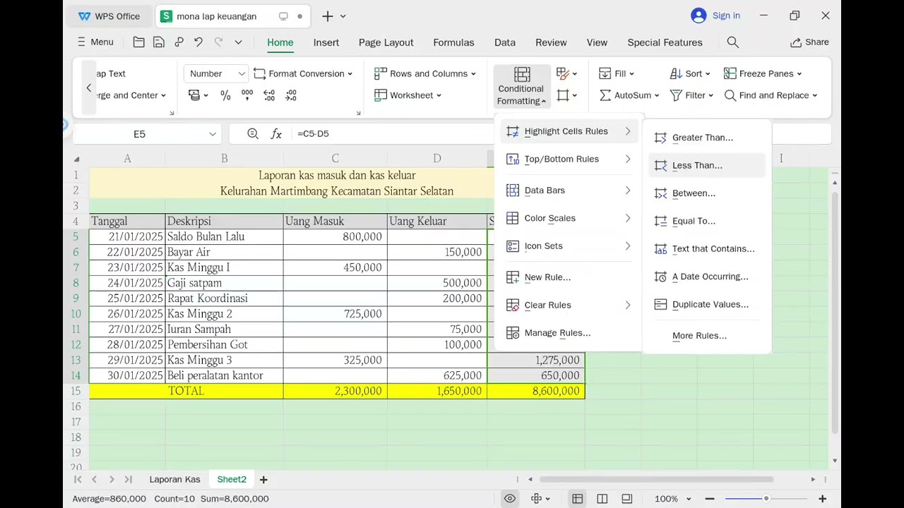 Tutorial Excel: Cara Mudah Membuat Laporan Kas Masuk & Kas Keluar 📊💰