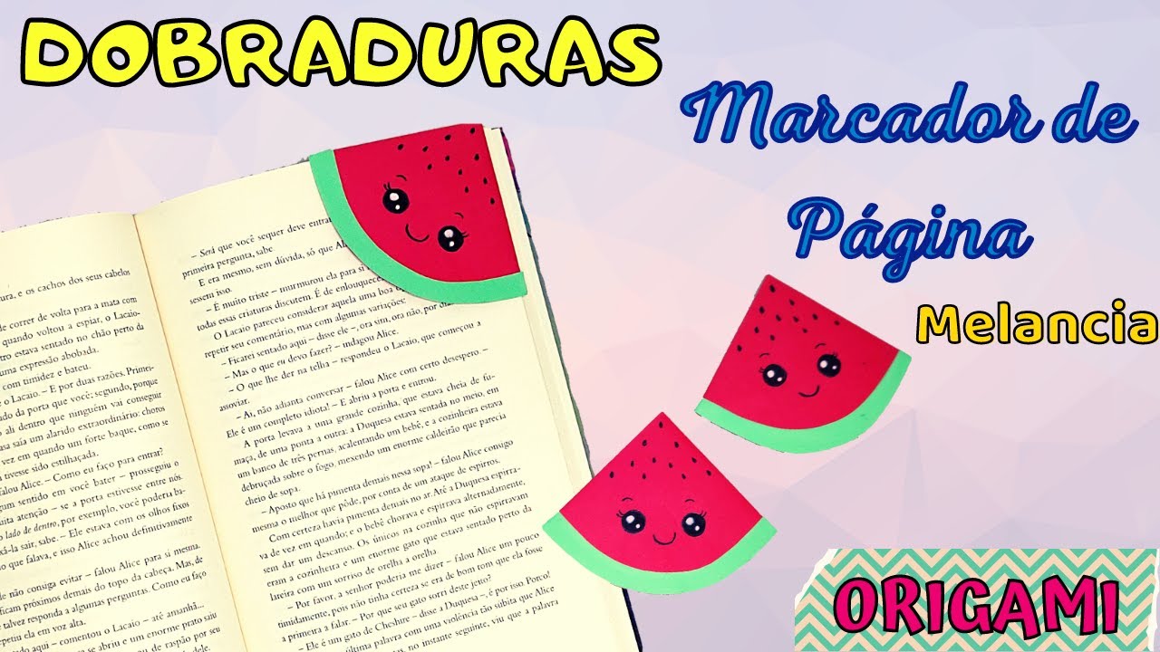 MARCADOR DE PÁGINA DE MELANCIA  - COMO FAZER UM MARCADOR DE PÁGINAS DE PAPEL - арбузная закладка