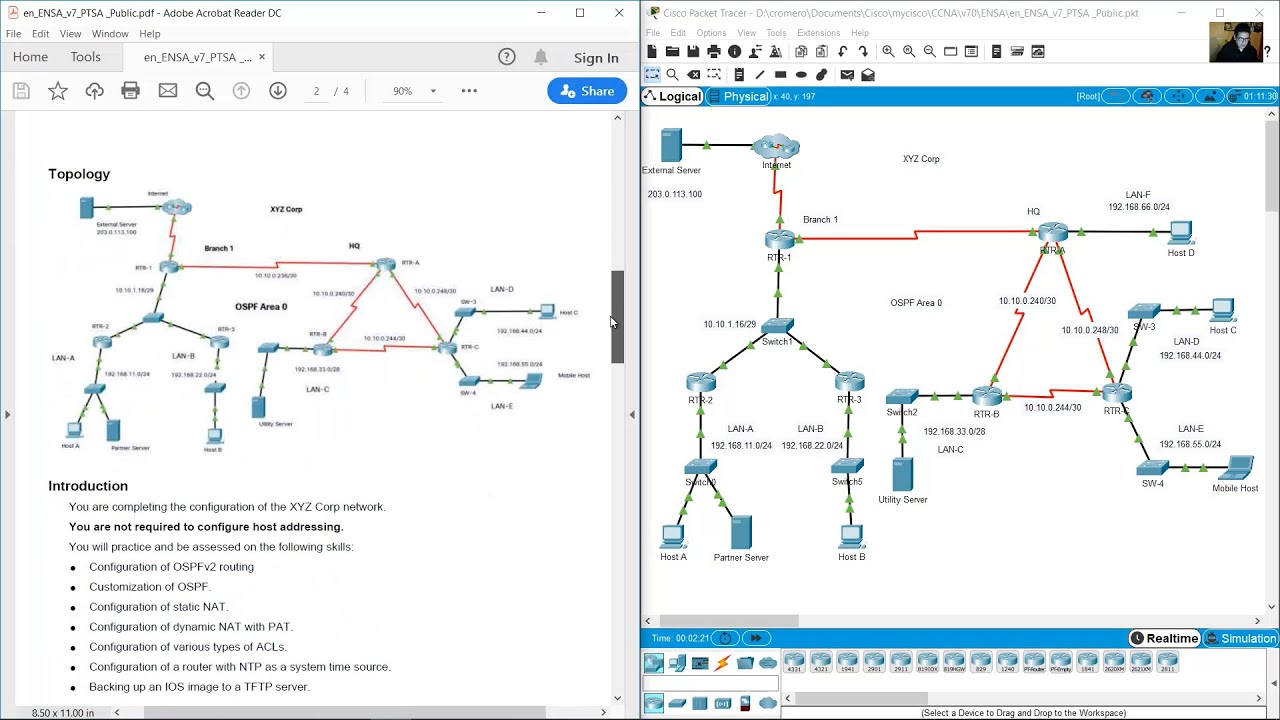 CCNAv7 ENSA Packet Tracer Skills Assessment