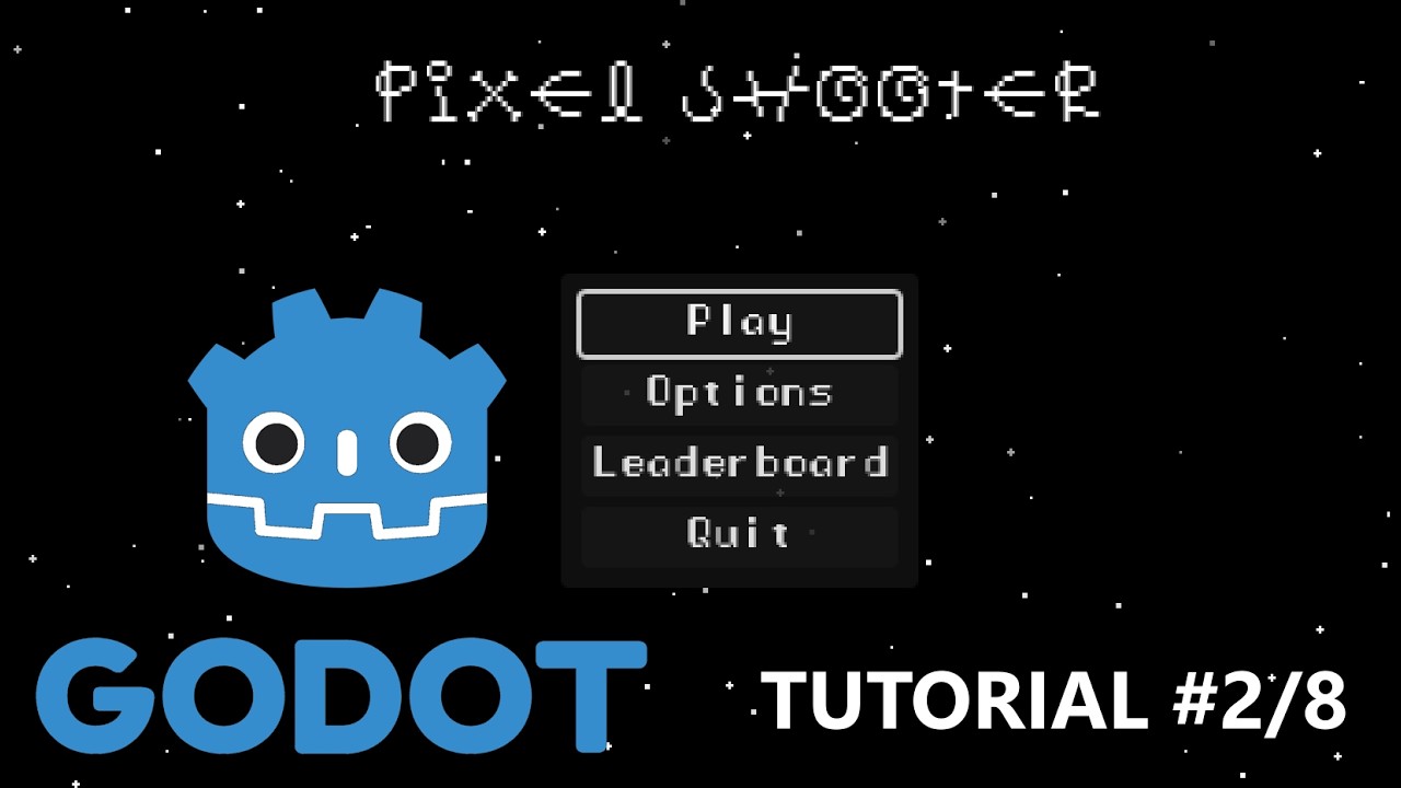 Godot 4 Beginner Tutorial - Pixel Shooter #2/8 - Main Menu, Options Menu