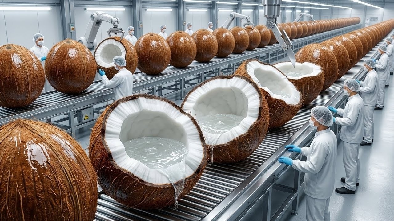 Inside the Largest USA Coconut Factory: Processing 50,000 Coconuts Daily!