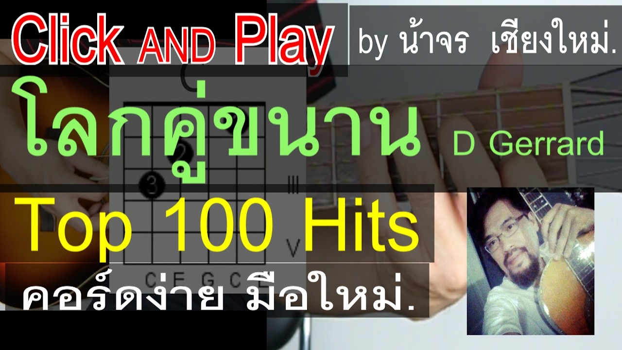 สอนกีต้าร์ โลกคู่ขนาน ClickAndPlay (D Gerrard) คอร์ดง่าย ตีคอร์ด มือใหม่ - น้าจร เชียงใหม่