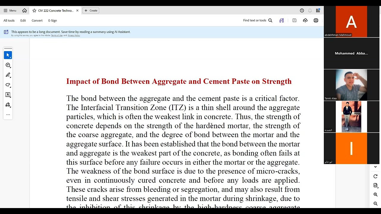 Strength of concrete ج1 مقاومة الخرسانة