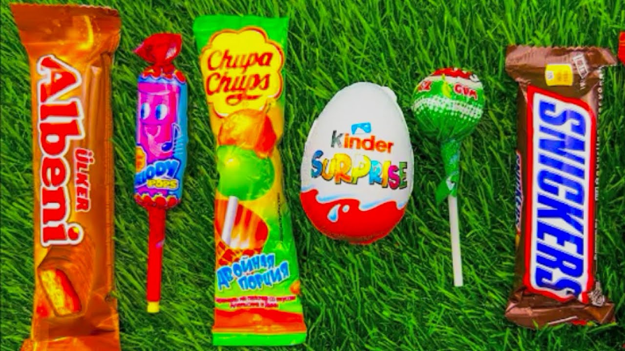 ASMR Most Popular Candys / some lots of colorful rainbow lollipop candy / unpacking chocolate eat