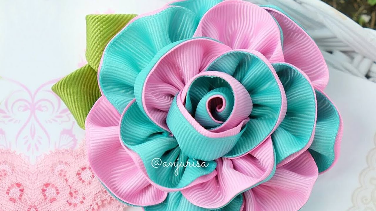 Grosgrain Ribbon Rose - How to Make Grosgrain Ribbon Flowers