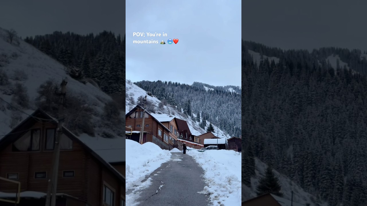 Asthetic mountain ⛰️view🥶 | #snow #nicee #music #winter #winter #fypシ゚ #music #almaty #visitalmaty