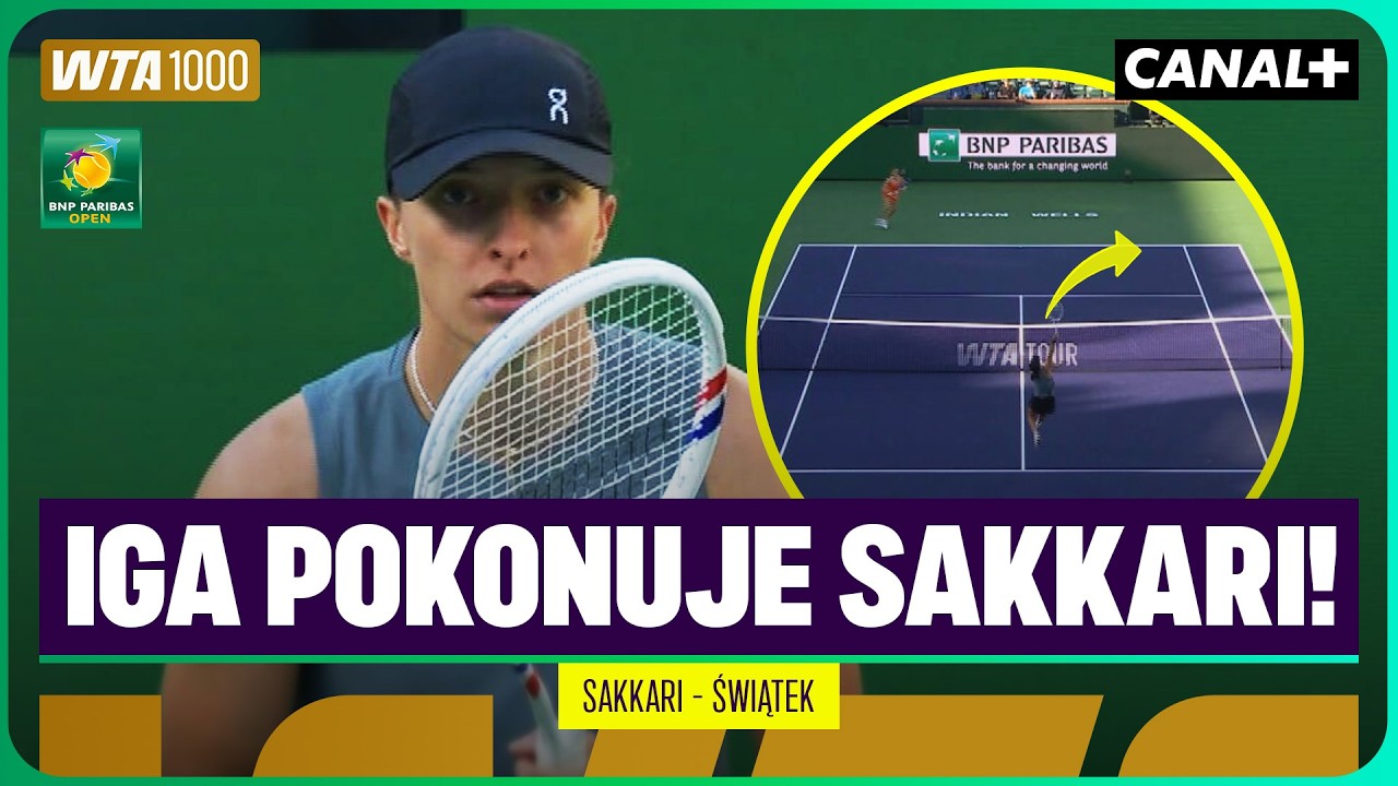 IGA ŚWIĄTEK WYGRYWA Z MARIĄ SAKKARI I MELDUJE SIĘ W 1/8 FINAŁU! SAKKARI - ŚWIĄTEK, SKRÓT MECZU