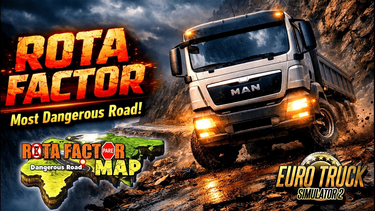 ETS2 Rota Factor Map &ndash; Most Dangerous Road Ever! 😱 ETS2 1.57 | Mapa de ruta peligrosa