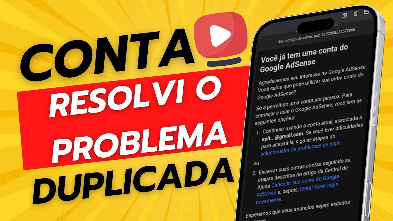 Como resolver problema de conta duplicada no Google Adsense YouTube 