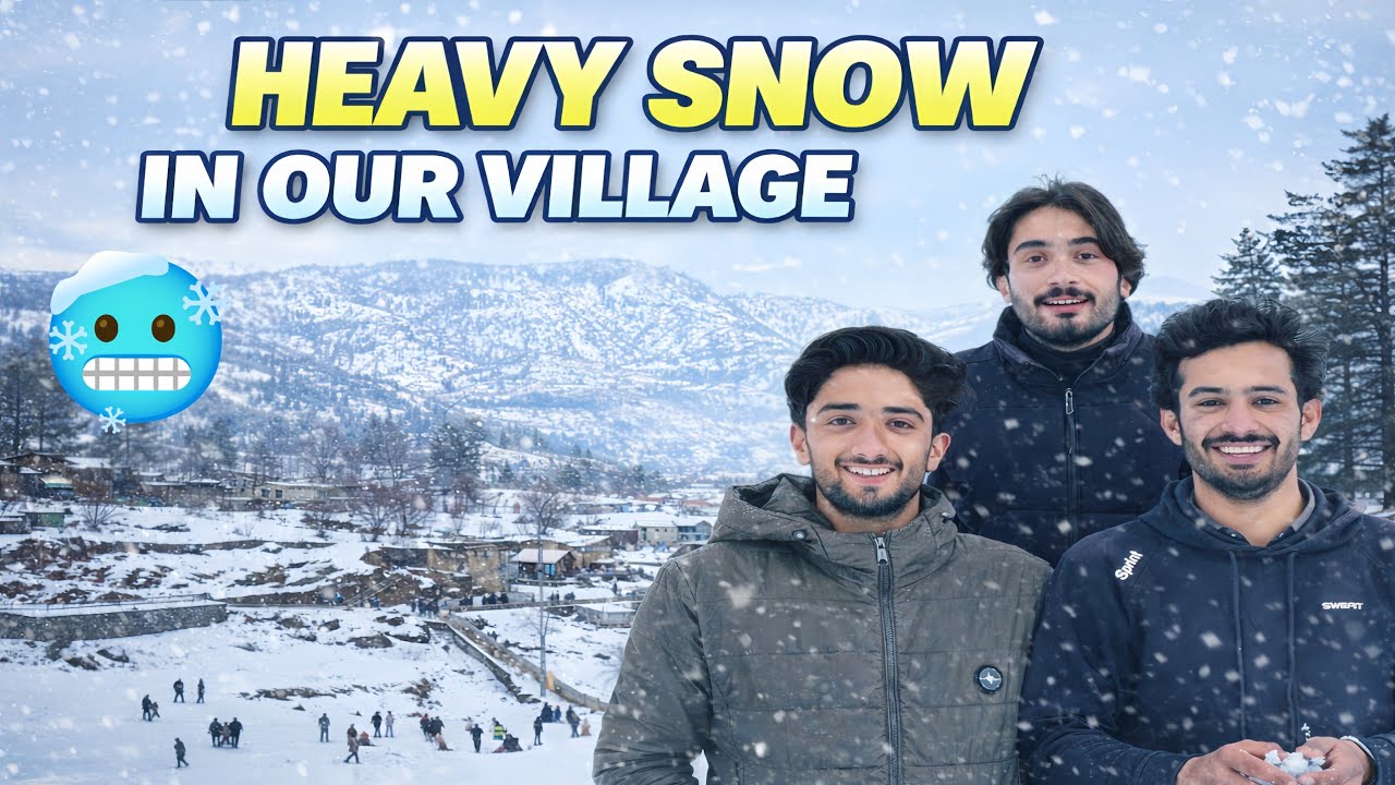 Heavy Snowfall in Our Village ❄️Chattar plain  (Amazing Scenes!)🥰@GulloVlogs-v3p2e 