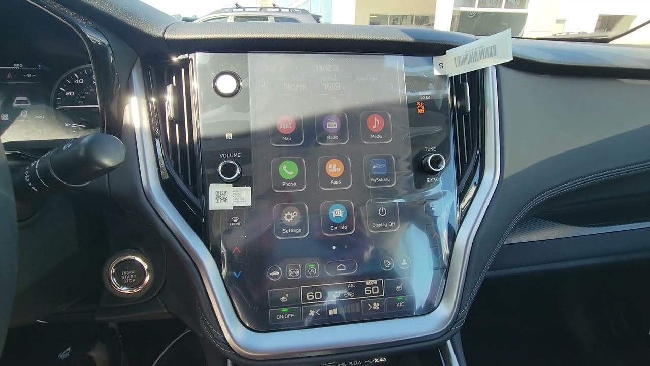 2025 Legacy Touchscreen, nav, electric park brake, adjusting settings, Eyesight assist monitor
