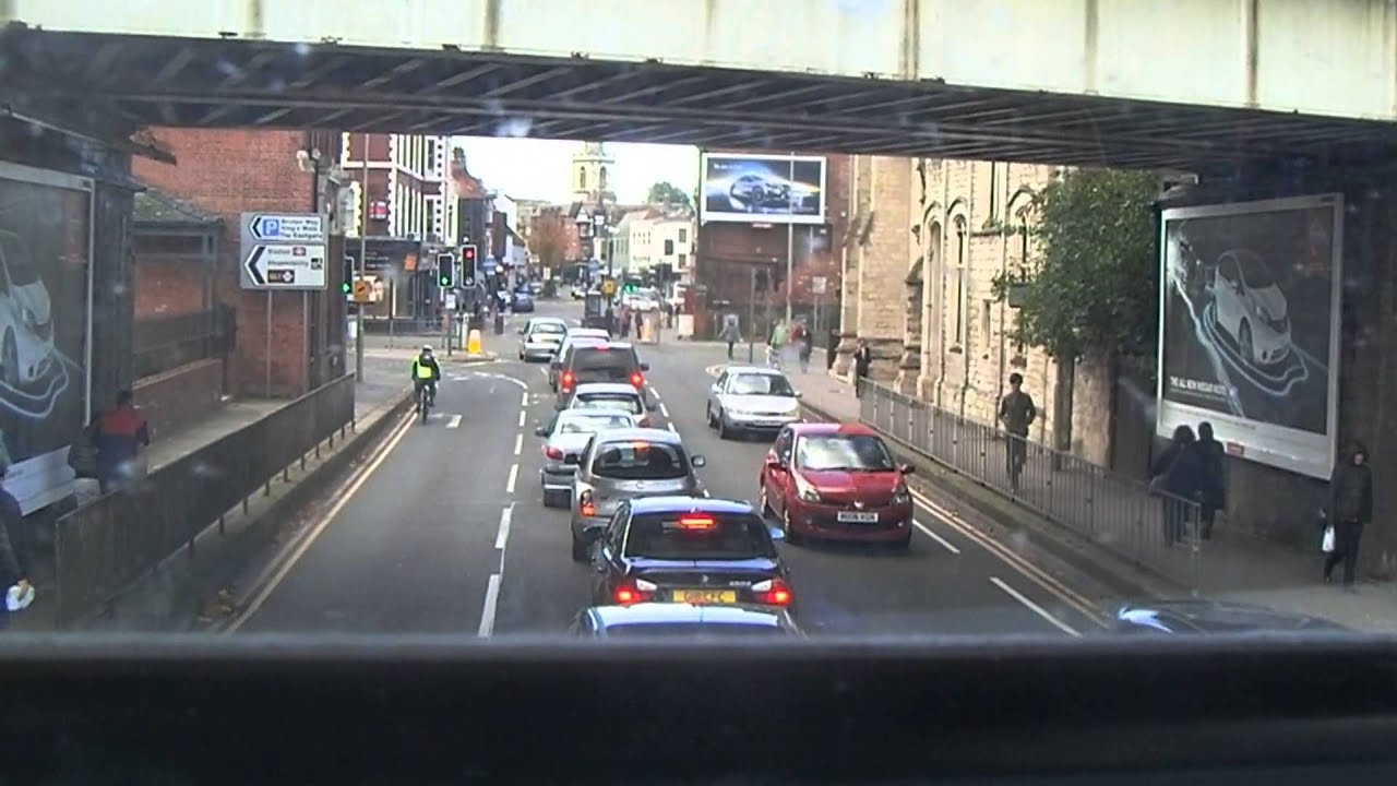 ON THE BUSES;RIDING ON STAGECOACH  TRIDENT 18086 INTO GLOUCESTER 231013