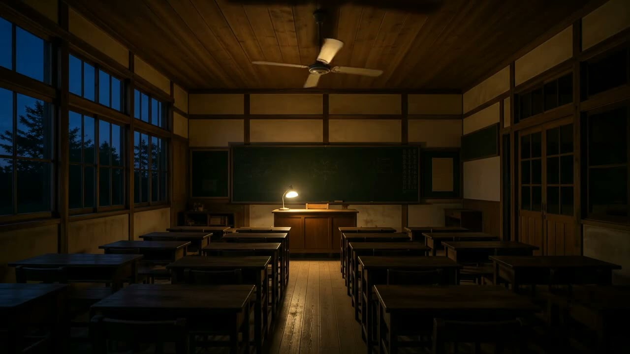 Fan Noise for Sleep | 1 Hour Japanese Classroom Ceiling Fan (No Music)