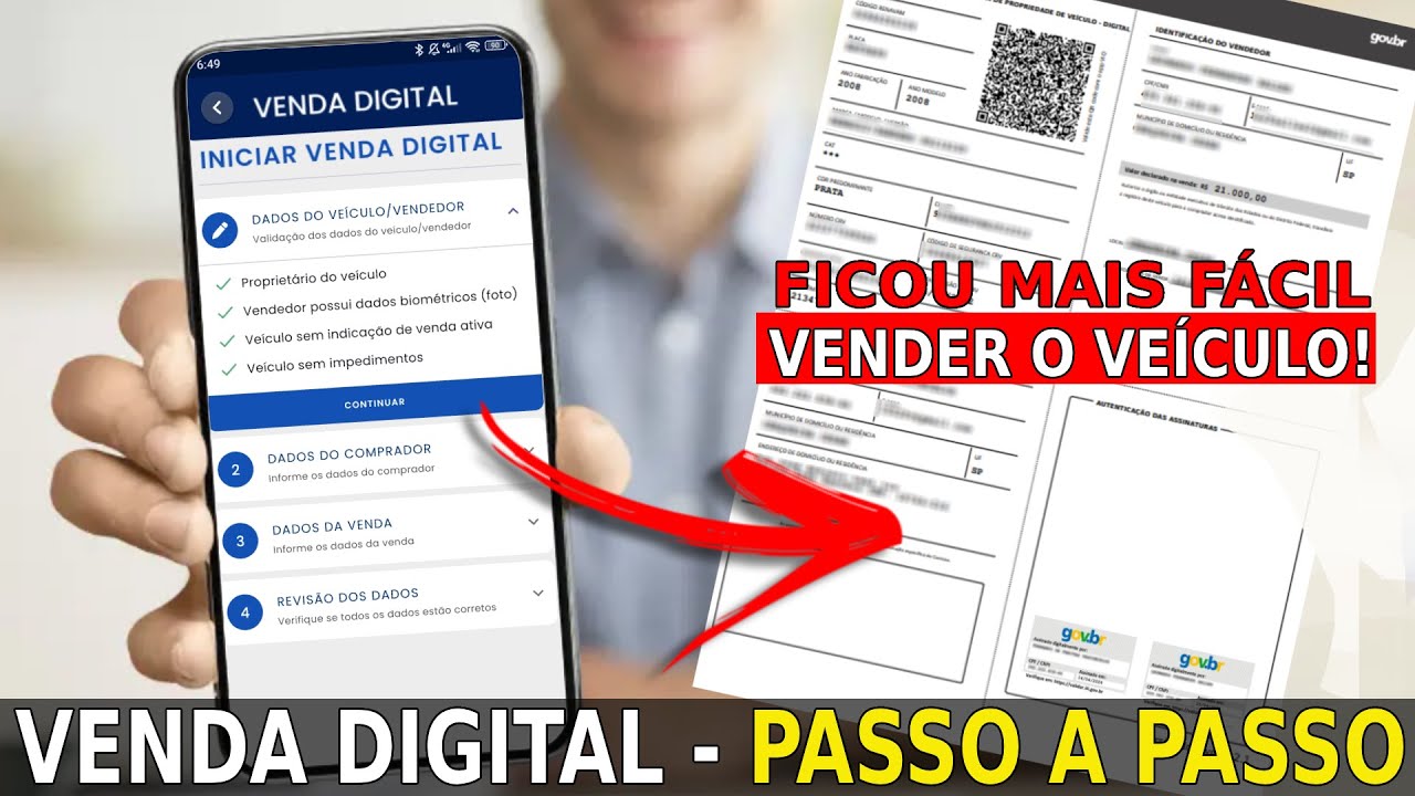 COMO VENDER O VEÍCULO PELO APP CNH DIGITAL - VENDA DIGITAL -  - CARTEIRA DIGITAL DE TRÂNSITO