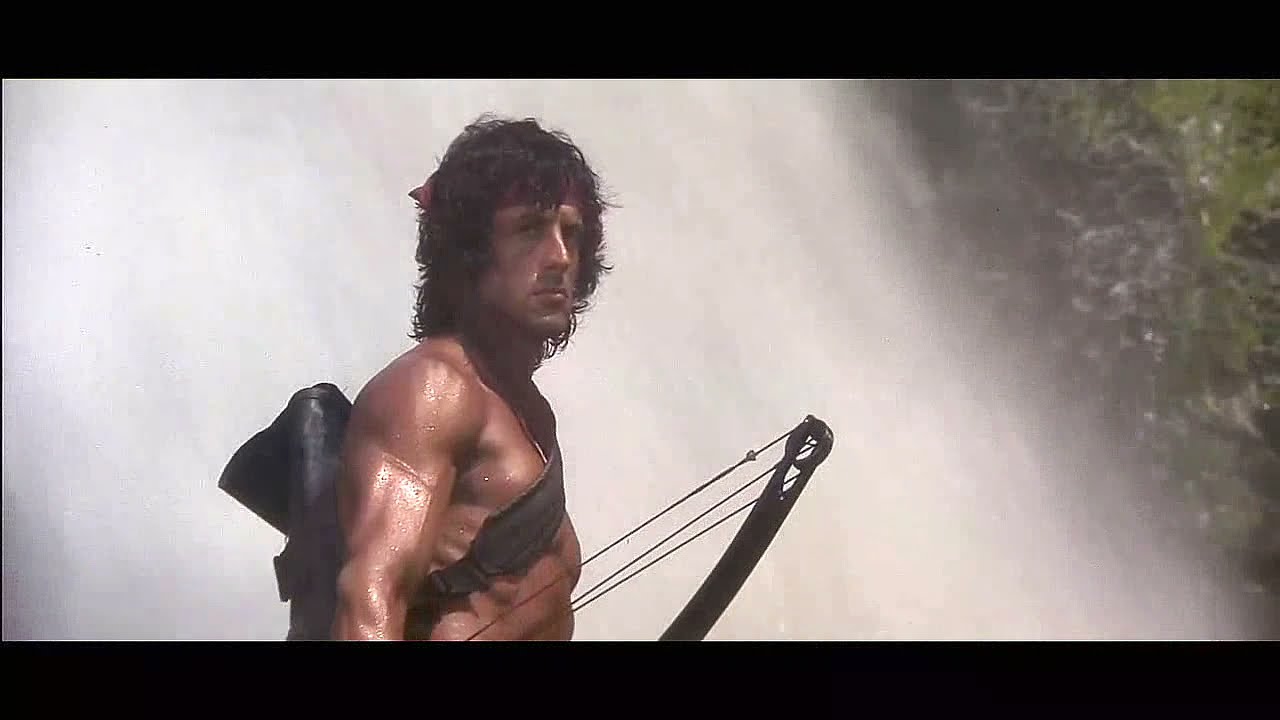 Rambo 2 (1985) - Gun (AKM & M57) Vs Arrow (Explosive)