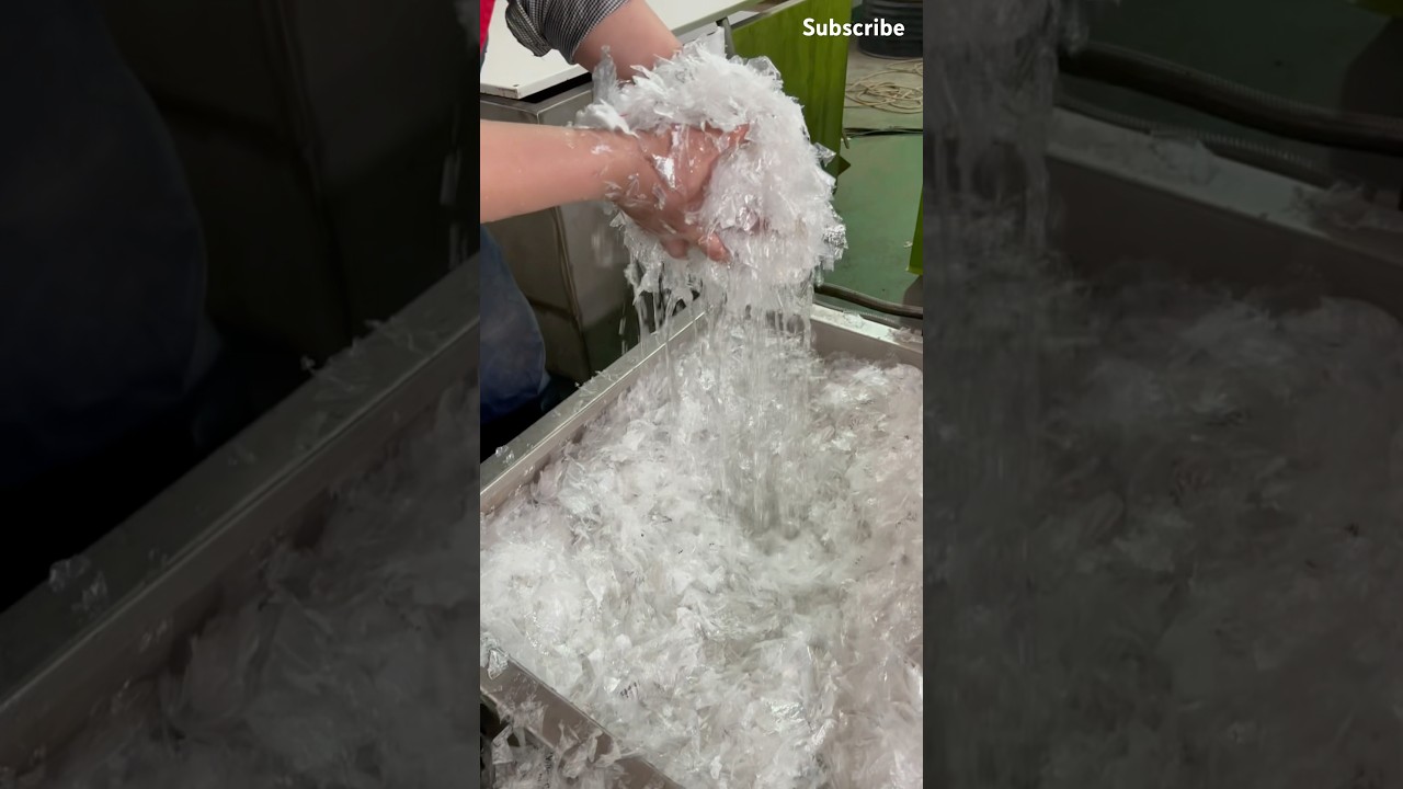 Amazing drying pelletizing process for high moisture plastic films #machine #technology #recycling