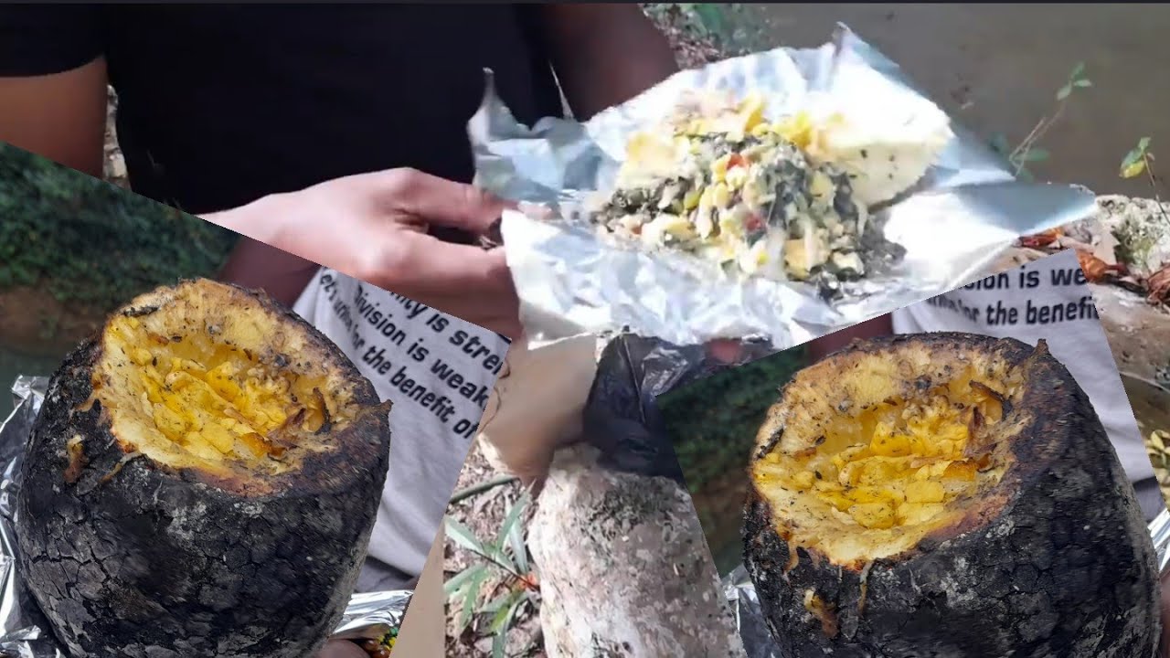 THE ULTIMATE BREADFRUIT STUFF WITH ACKEE AND CALLALOO and Roast on fire|Suprise!!!