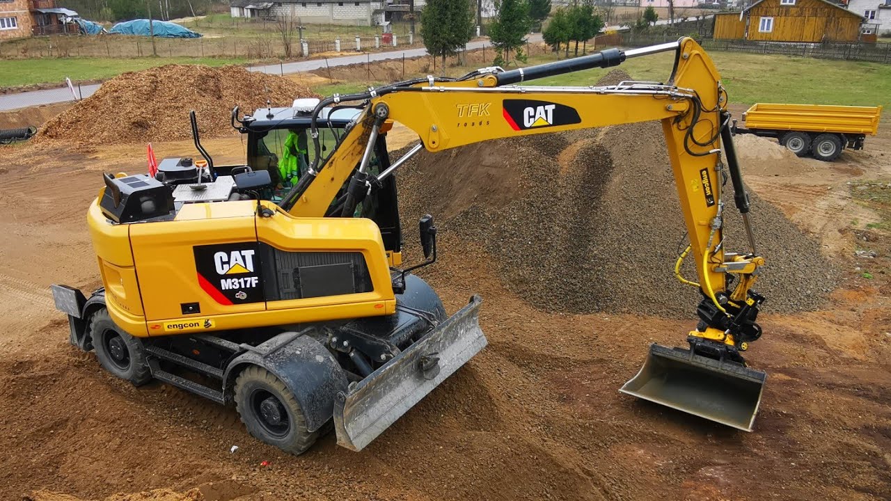 CAT M317F Tiltrotator Engcon krótkie streszczenie prac z 08.2020
