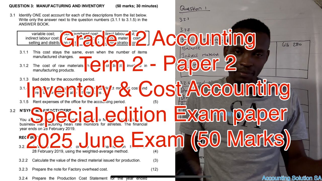 Grade 12 Accounting Term 2 | Inventory Valuation & Cost Accounting | Paper 2 Special edition 2025
