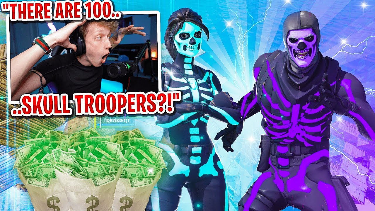 I got 100 SKULL TROOPERS to scrim for $100 in SEASON 3 Fortnite... (most intense heal off)