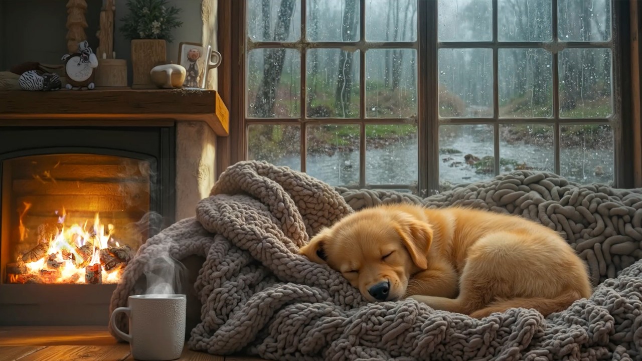 🌧️Нежные звуки дождя снижают тревожность у собак🐶Круглосуточная целебная музыка для собак🎶