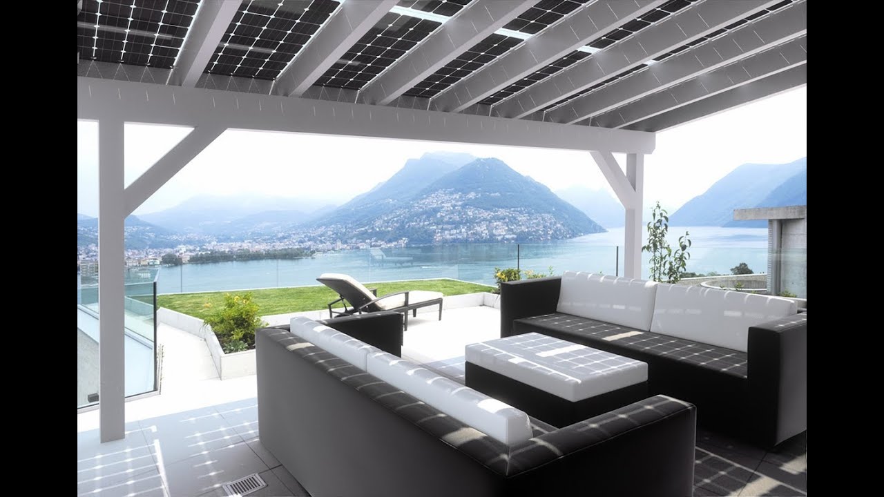 Solarglas Terrassendach zur Stromerzeugung