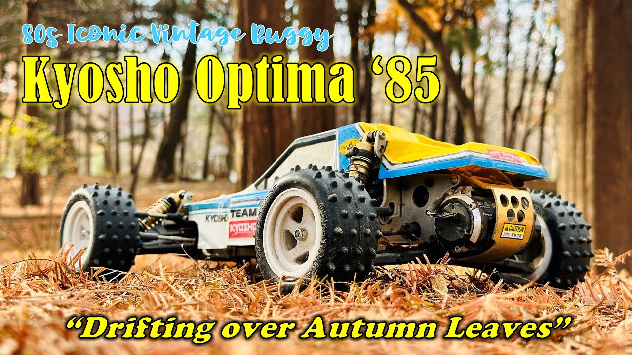 80s Vintage Buggy 'Kyosho Optima' born in 1985, still drifting over autumn leaves 80년대 대표 버기 교쇼 옵티마