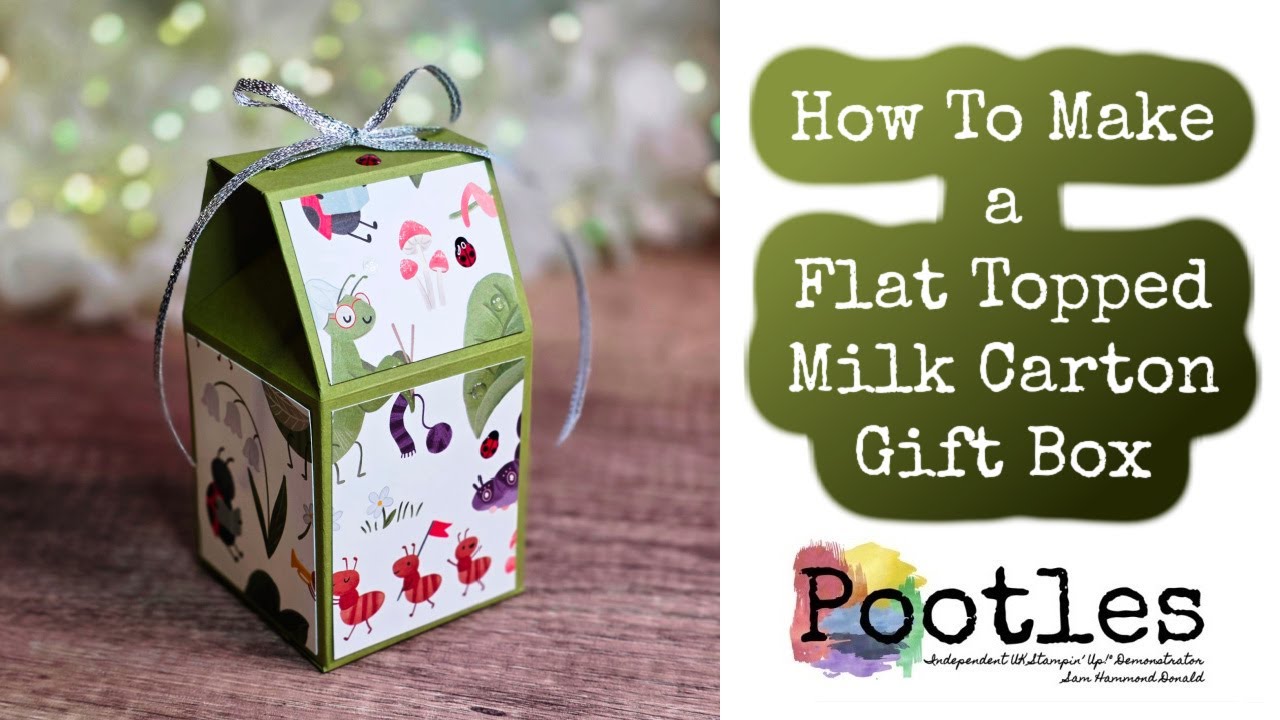 Как сделать подарочную коробку из картонной упаковки для молока с плоской крышкой