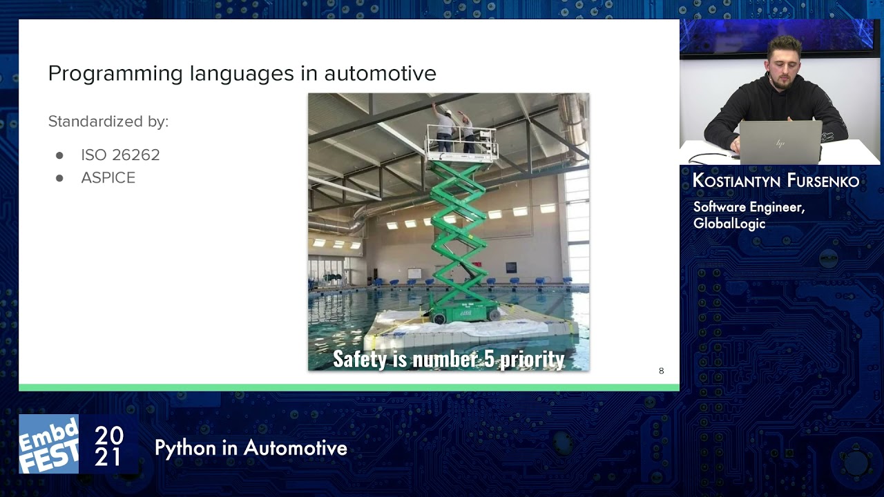 Embedded Fest 2021. Kostiantyn  Fursenko. Python in Automotive